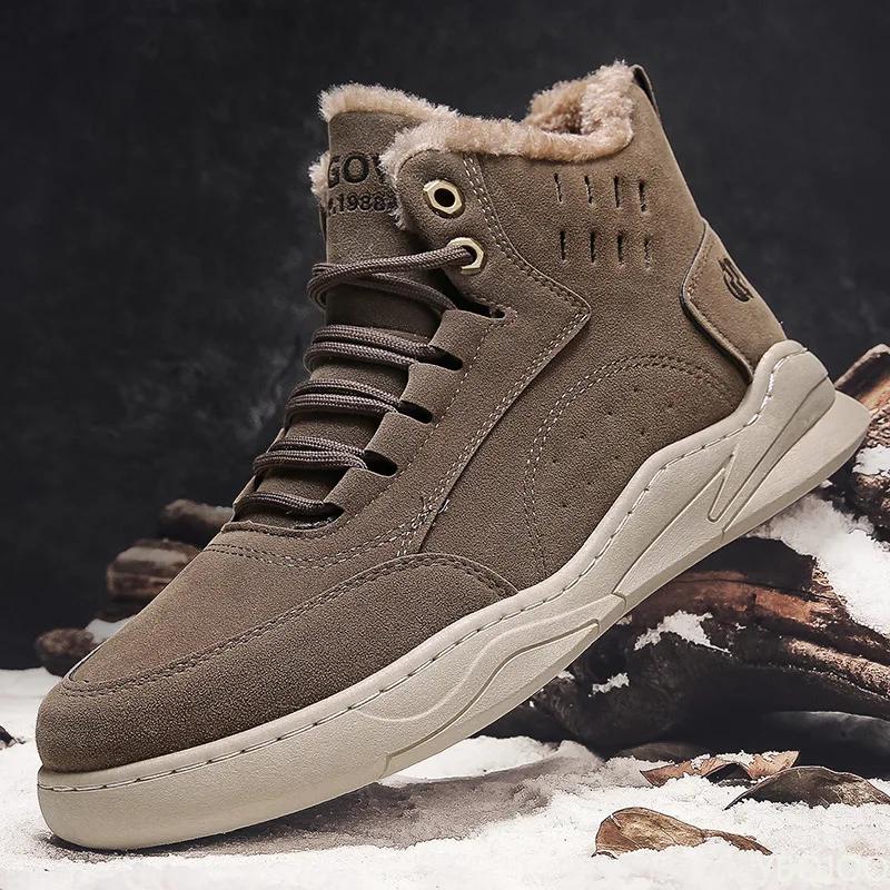 Men Anti-slip New Winter Outdoor Casual Comfortable Men Shoes Minimalist Worm Men Boots Fashionable Versatile Ankle Boots