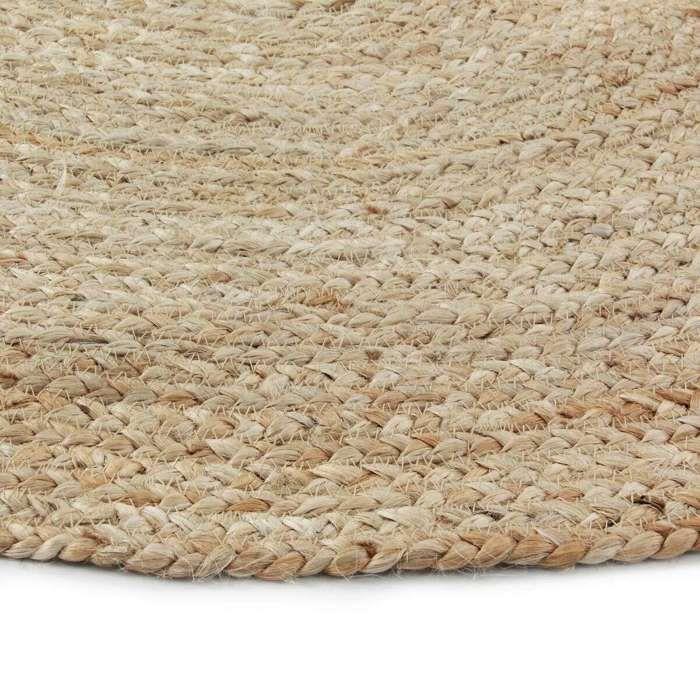 Tapis salon en jute tressé naturel artisanal D90