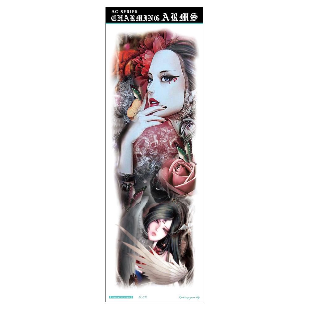 Waterproof Full Arm Tattoo Sticker - Trendy Floral Design