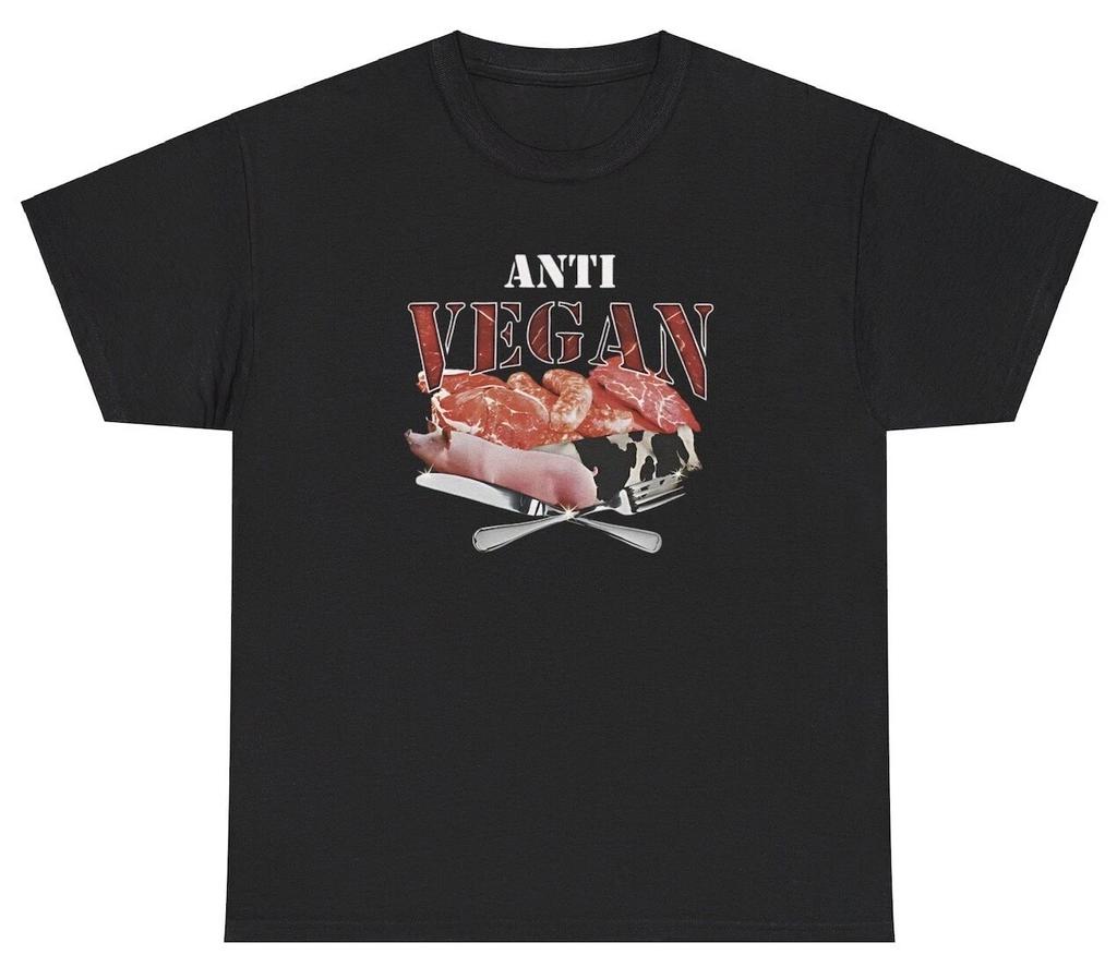 Anti Vegan TShirt Funny Meat Carnivore Diet Gym Offensive Pump Cover Graphic Tee