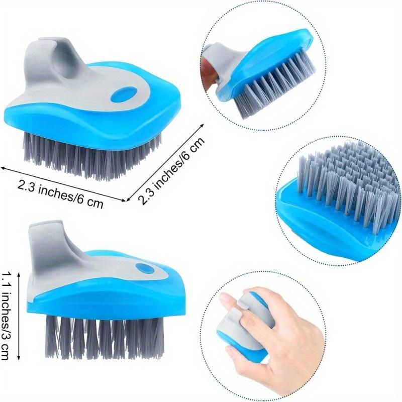 1 PC/2PCS Multi Purpose Vegetable Brush Set Plastic Handle,Non Electric Reusable Fruit and Potato Scrubber with Medium Firmness Bristles,Silicone Edge