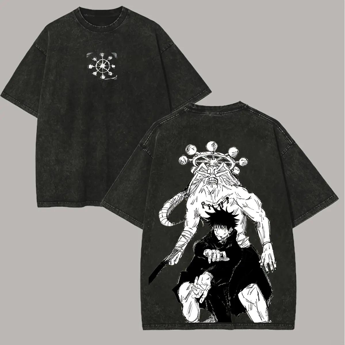 

Anime Jujutsu Kaisen Makora T-shirt Men Women Clothing Gothic Hip Hop Y2k Washed T Shirt Summer Short Sleeve Cotton Tees Tops S чёрный