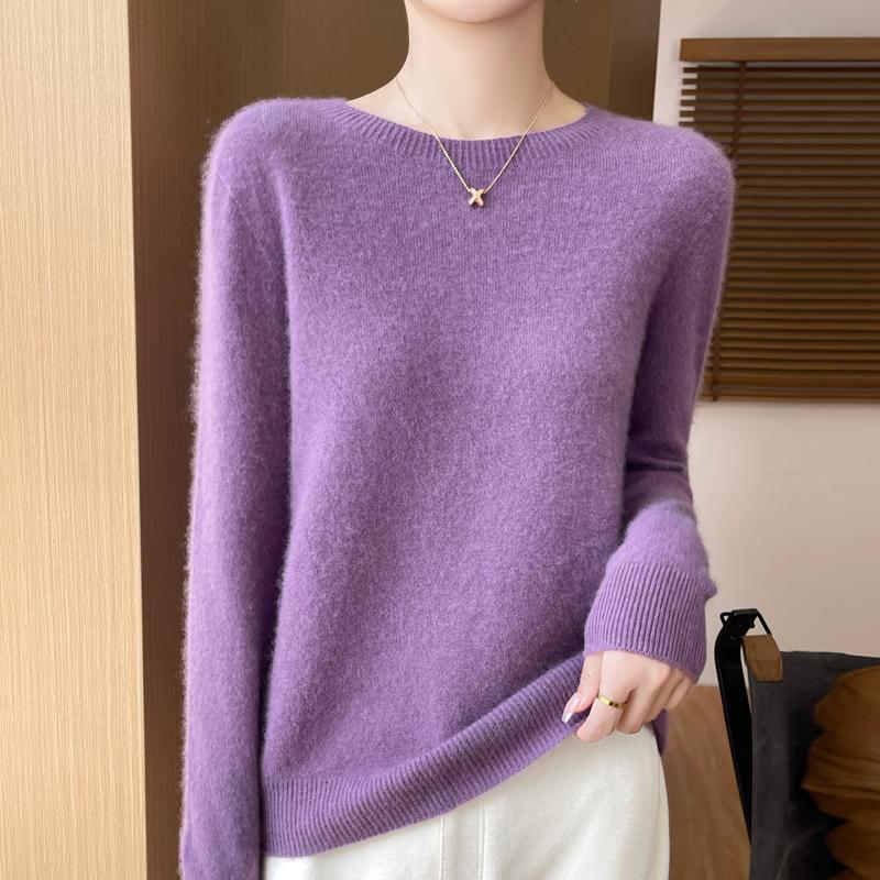 Women's Cashmere Sweater Qinghe Cashmere 30% Cashmere 70% Wool Autumn and Winter Pullover Warm and Fashionable