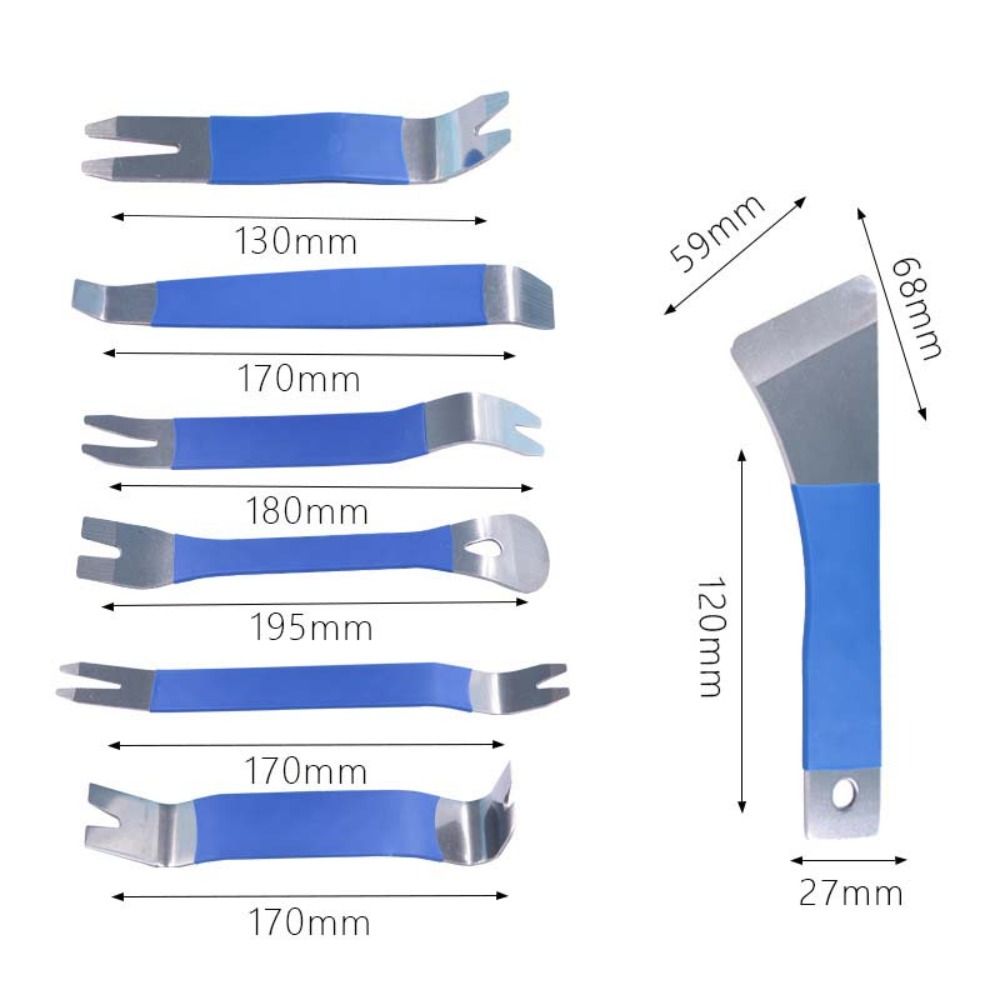 7Pcs/set Non-slip Car Radio Remover with Storage Bag Car Buckle Pry Tool Car Buckle Screwdriver