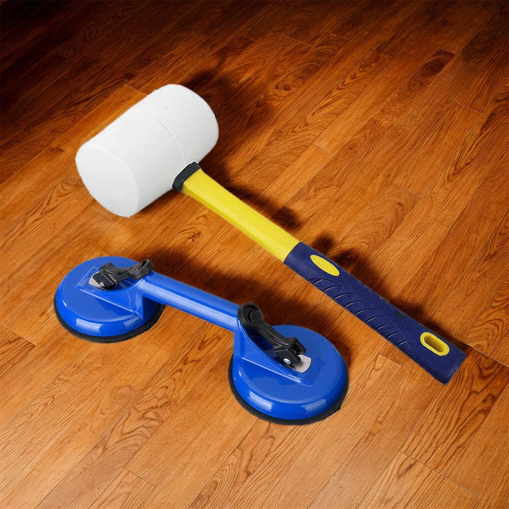 Werkzeug zum Beheben von Bodenlücken, inklusive Saugnapf und Hammer, blaues Set, Glassaugnäpfe zur Reparatur von Lücken in Laminatböden