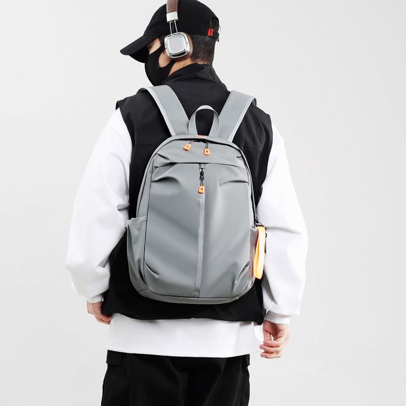 Men's Solid Color Multifunctional Backpack: Logo-Printable, Business & School Use