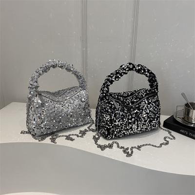 Shiny Sequins Evening Clutch Bag Glitter Underarm Bag Party Wedding Dinner Casual Handbag Female Chain Shoulder Crossbody Bag