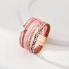 Accessori a Forma di Cuore di Pietra Pelle Intrecciata Multistrato Gioielli da Donna Bracciale Largo Regalo