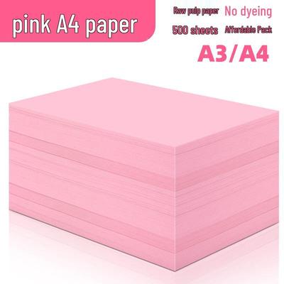 A3/A4 Pink Office Printing Paper, 70g, 500 Sheets - Single Pack