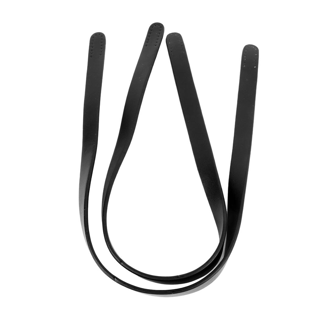 2 st Läderhandtag för Väska 25,6 tum Långa 0,7 tum Breda Syntetiskt Läder Enfärgad Handväskrem för Reparation Ersättning Svart