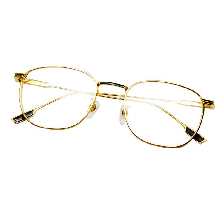 Unisex Square Titanium Eyeglass Frames with Anti-Blue Light & High Myopia Support