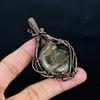 Ammonite Fossil 999 Copper Wire Wrapped Pendant, Handmade Gemstone Jewelry Pendant For Memorial Day