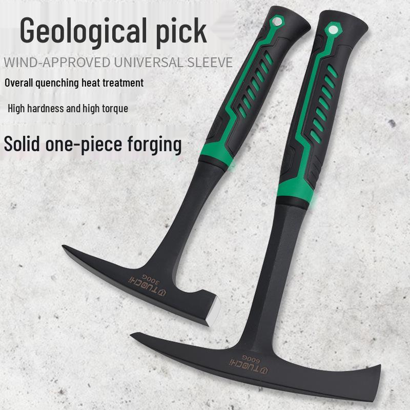 Multi-Function Geological Exploration & Mountaineering Hammer - Pointed & Flat Head