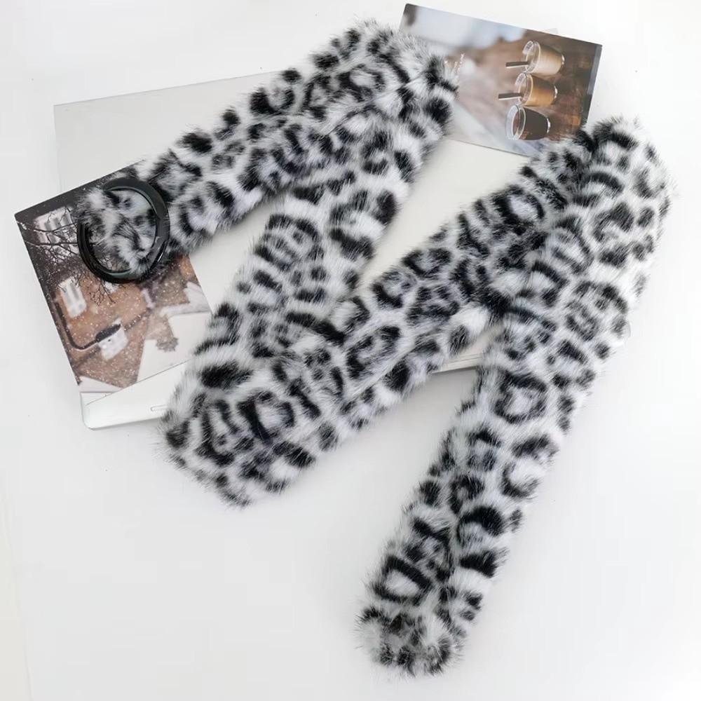 Leopard Print Furry Plush Belt Sexy Tassels Waistband Y2K Waist Belt  Costumes Accessory
