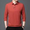 Autunno Nuovo T-Shirt Lunga da Uomo Polo con Risvolto Gioventù Business Slim Tinta Unita Manica Lunga Abbigliamento da Uomo