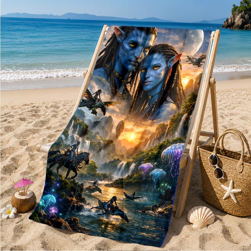 Fantasy Alien World Beach Towel Microfiber Beach Towel, Lightweight and Quick-Dry, for Summer Travel, Swimming Pool Fan Birthday Gift