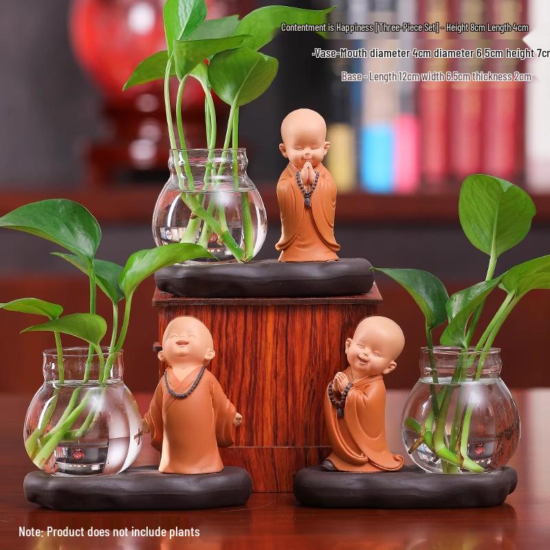 Little Monk Hydroponic Vase: Creative Home and Office Decor