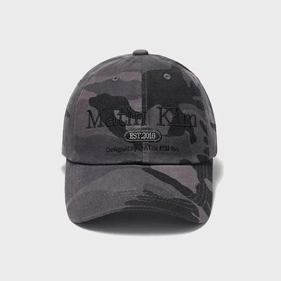 CAMOUFLAGE LOGO BALL CAP IN CHARCOAL