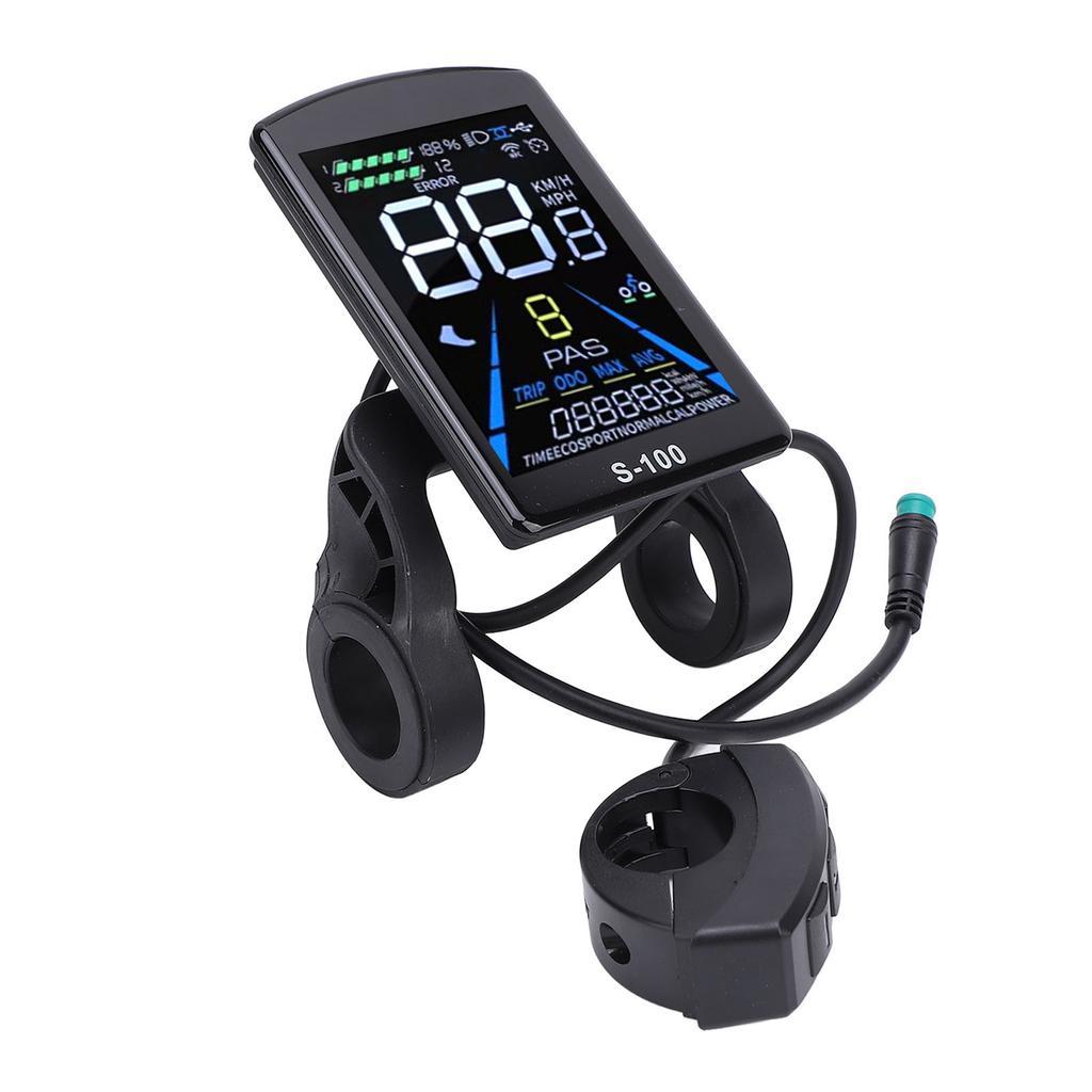 Electric Bike LCD Display 24V 36V 48V 60V 72V Universal 5 Pin Water Resistant Connector S 100 Panel Screen for 22.2mm