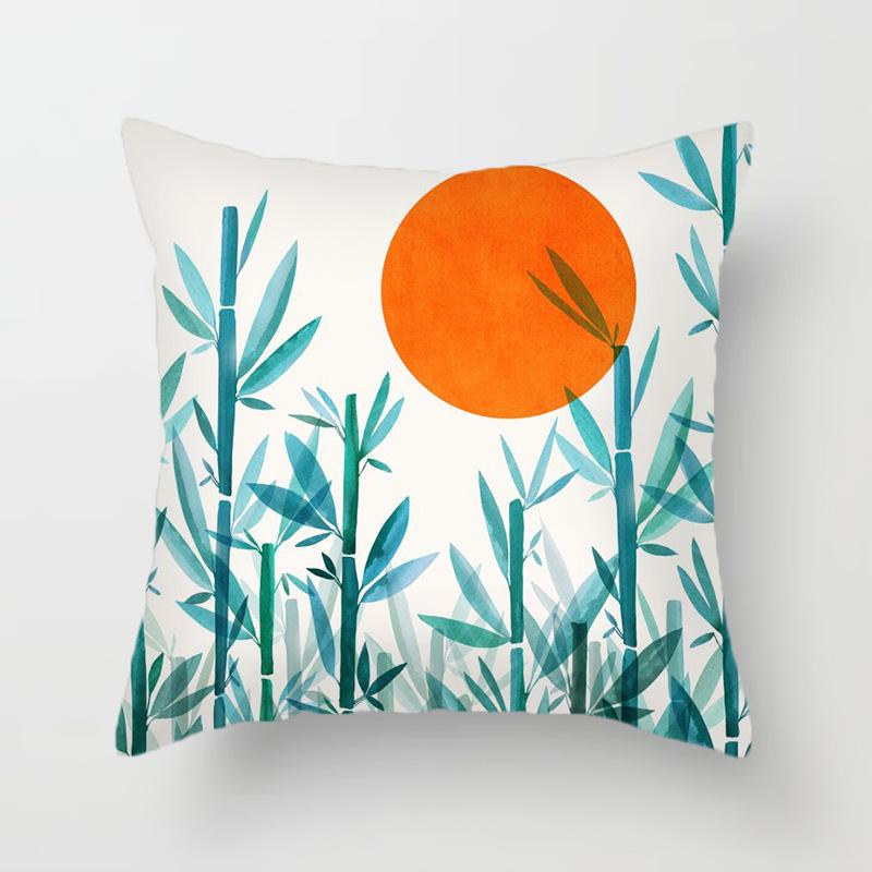 Leaf plant Sunset Print Hold pillowcase Modern landscape color hold pillowcase Home decoration fashion cushion set 45x45cm