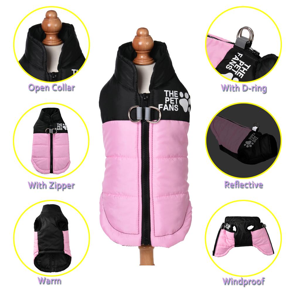 Autumn Winter Warm Dog Clothes Windproof Pet Vest Coat for Small Medium Dogs Cats Waterproof Puppy Jackets Yorkshire Pug Outfits Costumes Supplies