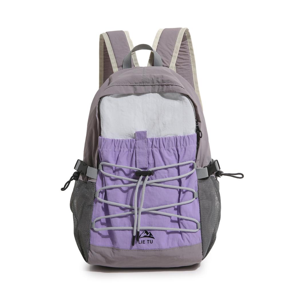 Schoolbag Korean version ins wind lightweight backpack bag 1011 new contrasting color rope design outdoor sports mini backpack
