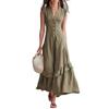 New Summer Arrival Elegant and Minimalist Asymmetrical Cotton-Linen Sleeveless Dress for Women
