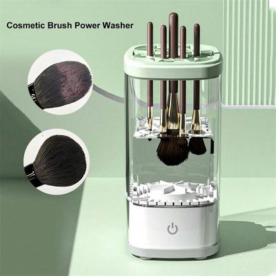 3-in-1 Elektrischer Make-up-Pinselreiniger, automatischer Schleuder-Make-up-Pinselhalter, Ständer, faule Reinigungsbürstenwaschmaschine für Frauen, Schnelltrocknungswerkzeug