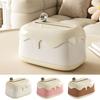 Plastic Cream Style Tissue Box Smooth Edge Large Capacity Withdrawable Tissue Box Reusable with Built In Spring Tissue Dispenser