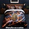 Set Biancheria da Letto AC Milan Design 1 Copripiumino + 2 Federe Morbido Traspirante Biancheria da Letto per la Casa