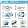 4pcs Nordic Bathroom Wall Decoration Set Wooden Hanging Coastal Wooden Wall Decoration Navigation Decoration Hanging Sea Fish