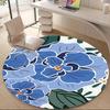 1PC Floral Pattern Office Round Area Rug, Mat Suitable For Office, Under Office Chairs Bedroom Living Room Home Decor, Room Deco