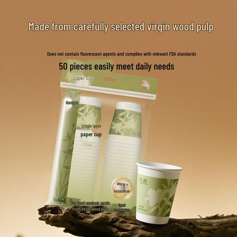 Deli Disposable Antibacterial Paper Cups