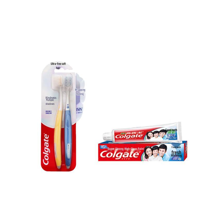 Colgate Wide Soft Floss Toothbrush 2-Pack with Toothpaste