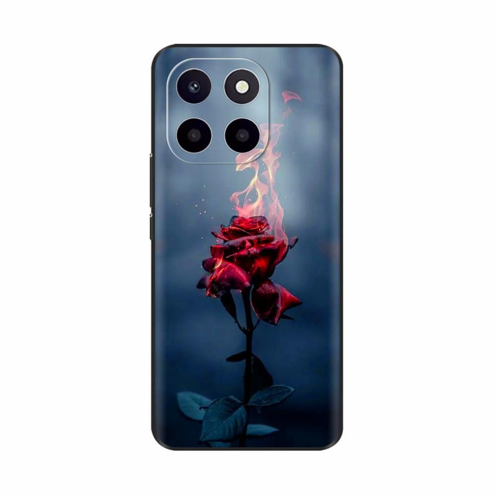 Pro Honor X6c Pouzdro Roztomilé TPU Silikonové Pouzdra na Telefon Pro Honor X6c Zadní Kryt HonorX6c X 6C Tištěná Květina Měkký Silikon Coque Fundas