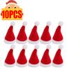 Mini Santa Hat Non-Woven Fabric Lollipops Caps Wine Bottle Covers Christmas Bottles Holder Kitchen Tableware Dinner Decoration