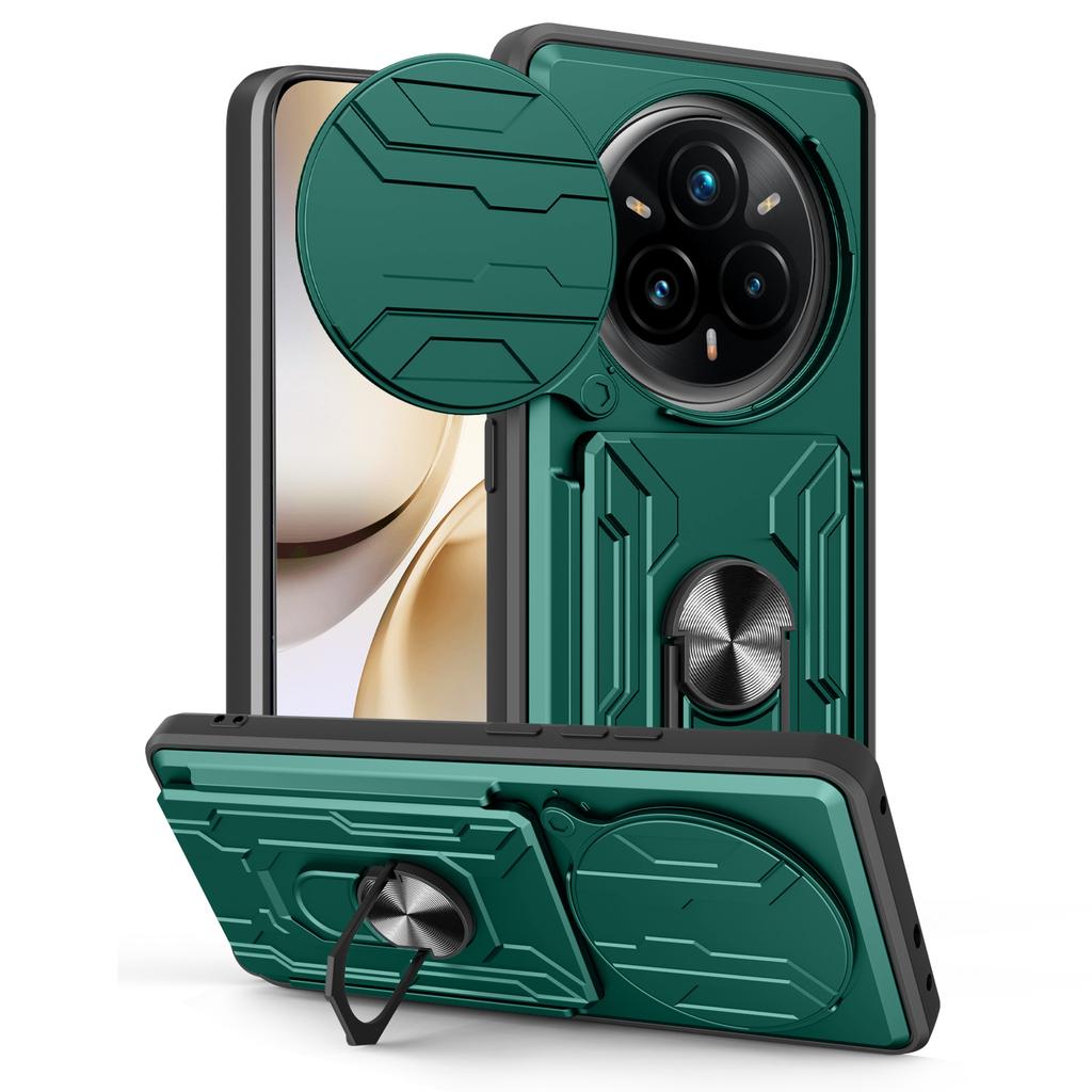 For Realme 14 Pro+ 5G Case PC+TPU Kickstand Phone Back Cover with Camera Slider