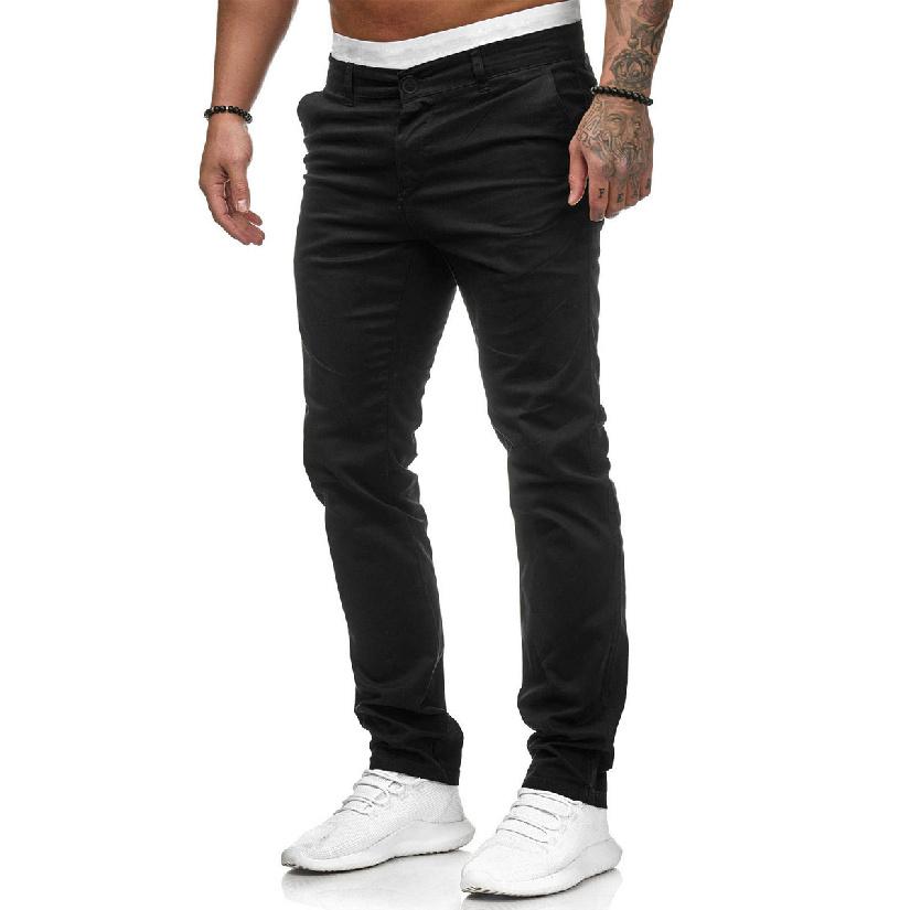 Casual Pants Men'S European And American Style Slim Fit Men'S Casual Solid Color Pants