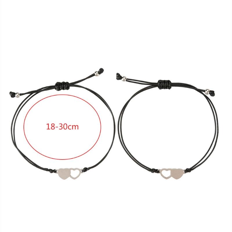 Sisters Card Bracelet 2-piece Set European and American Creative Stainless Steel Heart-shaped Good Friend Bracelet