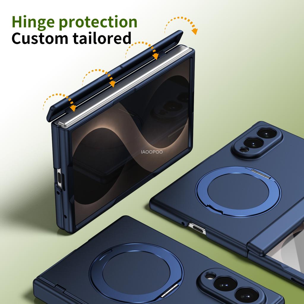 Magnetischer 360-Grad-Drehständer Scharnierschutz Harte PC-Hülle Für Samsung Galaxy Z Fold 8 Ultra 7 6 5 Vollständige Handyhülle Glasfolie