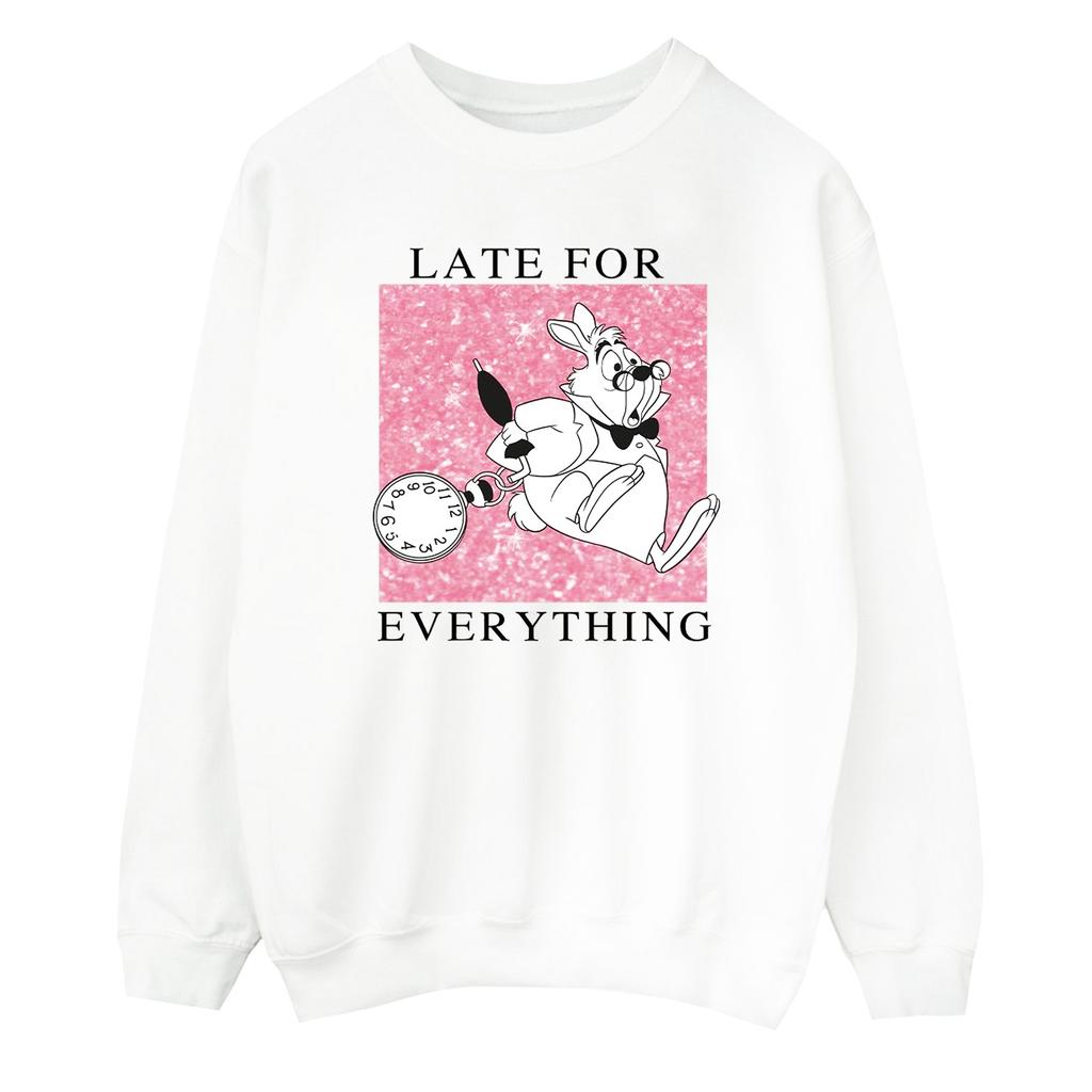 Disney Mens Alice In Wonderland White Rabbit Sweatshirt