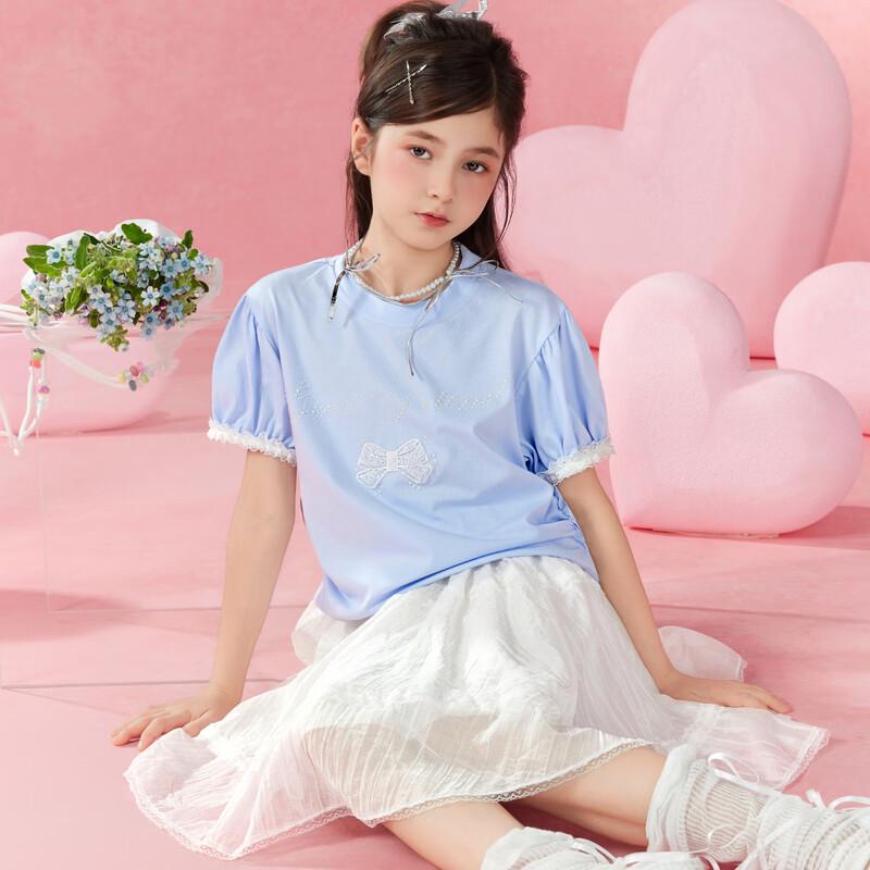 Girls' Ballet Style Bow T-shirt & Skirt Set