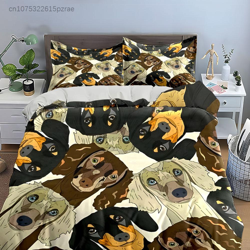 Dog Pattern Home Essentials Set Multiple Sizes kid's And adults' Bedroom Exquisite 3PC Bedding set, Gift