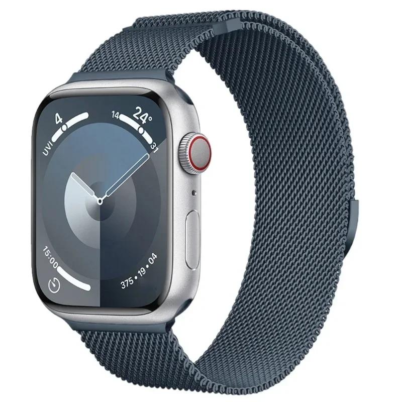 Pasek magnetyczny do zegarka Apple 9 8 7 41mm 45mm Ultra/2 49mm męski damski metalowy oddychający pasek do iWatch 6543SE 44mm 40mm 42mm