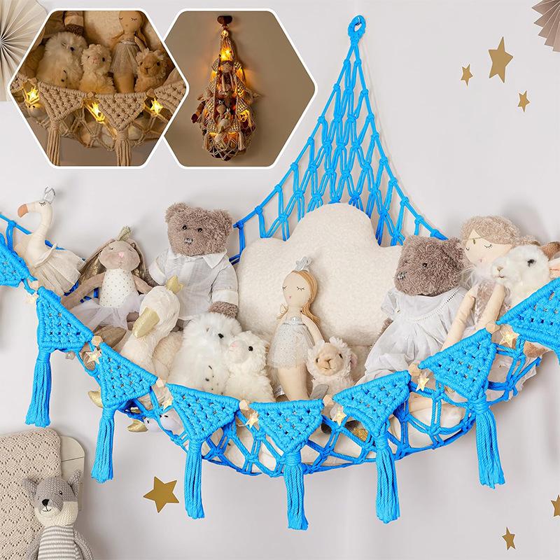 Huge Plush Hammock - Cute Stuffed Animal Storage Net, Nursery & Bedroom Wall Decor