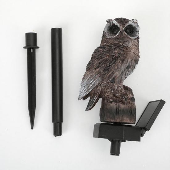 Solar Owl Lawn Light, Garden Owl Statue Solar Light, Outdoor LED Owl Light with Spike for Yard Patio Pathway