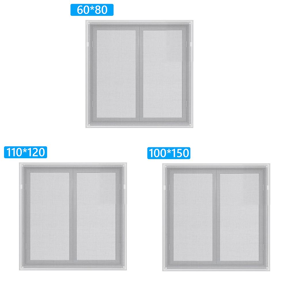 Magnetic Self Adhesive Screen Net Windows Anti Mosquito Screen DIY Window Screen Mesh for House Windows White Frame Grey Mesh