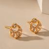 Small Exquisite Round 18k Gold Plated Brass Stud Earrings Fashion Jewelry For Women