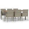 VidaXL Garden Dining Set and Cushions 7 Pcs Grey Rattan, Dining Set, Dining Set 3185021
