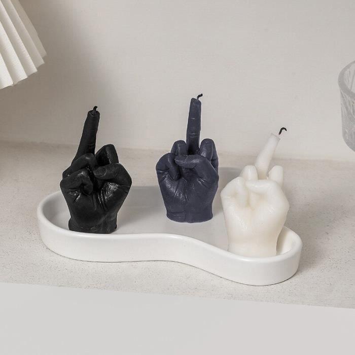 Duftkerze - WEISS - Kreativ - Mittelfingerform - Innendekoration